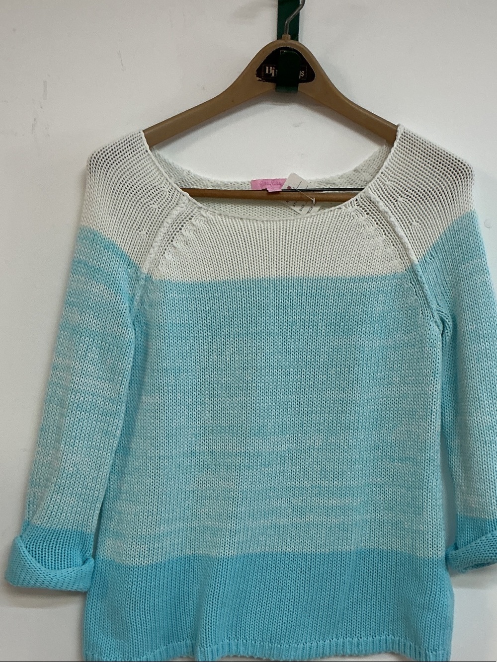 Lilly Pulitzer Blue and White Striped Boatneck Sweater